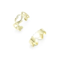 Detail view of two gold hollow heart-shaped alloy toe rings on white background - Adjustable Open / Light KC Gold
