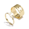 Set di anelli a rana dorati regolabili con design creativo e complementare - Anello di coppia / Stile Rana Oro (WR562)