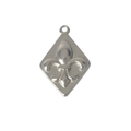 Ciondolo a rombo con giglio in acciaio inossidabile argento per creazione gioielli - Ornamento Giglio (6#) / Argento