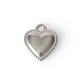 Ciondolo a cuore in acciaio inossidabile argento con bordo perlato per gioielli fai da te - Cuore di Perline (7#) / Argento