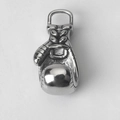 Vintage silver stainless steel boxing glove pendant with realistic stitching details - Right Glove Pendant Only (Without Chain)