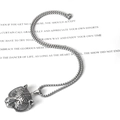 Tigerkopf-Anhänger aus silbernem Edelstahl mit Boxkette für Punk- und Rock-Styles - Halsketten-Set (Kurz)