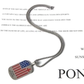 Stainless steel USA flag dog tag necklace with My Son My Soldier engraving and bead chain - Pendant With Chain (Width 3mm Length 50cm)