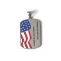 Pendaglio piastrina militare bandiera USA argento con testo Stand for the Flag e Cross - Solo Ciondolo (Senza Catena)