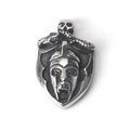 Gothic silver Pharaoh skull and snake pendant in stainless steel for punk rock necklace - Pendant Only (Without Chain)