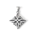 Polished silver stainless steel Celtic knot pendant with vintage engraved star design - Pendant Only (No Chain)