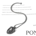 Vintage silver skull shield pendant necklace with box chain in punk gothic style - Chain Width 3mm Length 50cm / Antique Silver (50cm Chain)