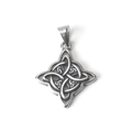 Retro stainless steel Celtic knot pendant necklace with oxidized silver finish - Pendant Only (Without Chain)