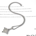 Silver Celtic knot necklace with box chain and vintage style square pendant for men - Pendant With Chain Width 3mm Length 50cm