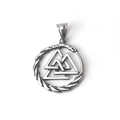 Vintage μενταγιόν από ανοξείδωτο ατσάλι με Ouroboros και Valknut σε μαύρο φινίρισμα - Μόνο μενταγιόν (χωρίς αλυσίδα)