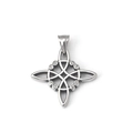 Polierter silberner Hexenknoten-Anhänger aus Edelstahl mit keltischem Hollow-Design - Nur Anhänger (Ohne Kette)