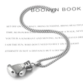 Silver boxing glove pendant on bead chain made of polished stainless steel for men - Pendant And Chain (Short)