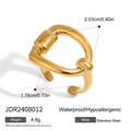 Bague en acier inoxydable plaqué or 18k étanche avec un design géométrique moderne - Boucle Géométrique(JDR2408012)