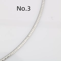 Detailed macro view of silver flat snake chain with geometric embossed diamond texture - Geometric Embossed Style (3#)