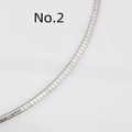 Polished and frosted silver stainless steel flat snake chain necklace on white background - Polished and Frosted Style (2#)