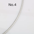 No.4 silver stainless steel flat snake chain necklace with embossed textured pattern - Diagonal Cross Pattern Style (4#)