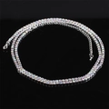 Double-layered silver body chain featuring vibrant AB rhinestones and lobster clasp - Silver-AB Color