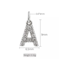 Zirkonia Buchstabe A Anhänger aus 925er Silber für Halsketten und Armbänder, 9x6,5mm - Buchstabe A (h-10308)