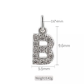 Anhänger Buchstabe B aus Kupfer mit Zirkon-Inlay für Halsketten und Armband-Schmuck - Buchstabe B (h-10309)