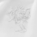 Macro view of silver earring hooks with spring and bead details for DIY jewelry making - 14k White Gold Style (H-0094)