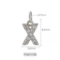 Ciondolo lettera X in argento con zirconi micro-pavé per collane personalizzate - Lettera X (h-10331)