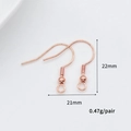 DIY rose gold plated copper ear hooks jewelry components with 22mm height and 21mm width - Rose Gold Style (H-0094)
