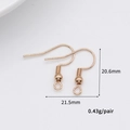 Rose gold plated DIY earring hooks for jewelry making measuring 20.6 by 21.5 mm - KC Gold Style (A498)