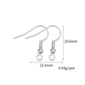 Silver plated metal fish hook earrings with spring and ball detail measuring 20.6x21.5mm - Silver Style (A498)
