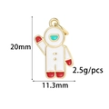 14K gold plated astronaut pendant with colorful enamel drips for DIY jewelry making - Astronaut Shape (ZX218)