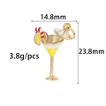 Detail showing 14K gold plated cocktail glass charm with dimensions 14.8mm and 23.8mm - Tropical Drink Shape (ZX238)