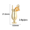 Cocktail glass charm with enamel orange slice detail, dimensions 21.6mm x 8.6mm - Cocktail Glass Shape (ZX237)
