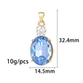 Vergoldeter ovaler blauer Zirkon-Anhänger mit 32,4mm Höhe und 14,5mm Breite Details - 14K Gold Saphirblaues Oval (ZX115)