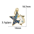 Pendentif licorne étoile en émail bleu foncé blanc doré pour création de bijoux - Licorne Étoile (ZX212)