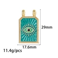 Vergulde evil eye tarot hanger ketting met groen emaille en geometrische gouden details - Groen Emaille Boze Oog (14K Goud ZX290)