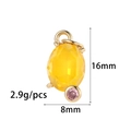 Oval yellow zircon pendant with pink accent diamond in gold plating for DIY jewelry - Oval Style (ZX097) / Yellow