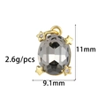 Detalle del colgante de cristal gris óvalo de 11mm con estrellas doradas para joyería DIY - Estilo Estrella Ovalada (ZX098) / Azul marino