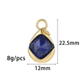Pendentif en pierre bleue en forme de goutte, cadre doré, dimensions 22,5 mm sur 12 mm - Style Goutte Bleue (ZX319) / Or 14 carats