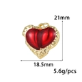 Fashion red heart pendant with gold textured frame and 21mm size for jewelry making - Enamel Red Heart Style(ZX181)
