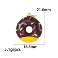 Cute chocolate donut pendant charm for DIY jewelry with dimensions 21.6mm by 16.5mm - Dark Brown Chocolate Style (ZX225-2)