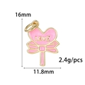 Détail du pendentif sucette cœur rose avec texte LOVE et dimensions 16x11,8mm en émail - Sucette Cœur Rose LOVE (ZX198 Rose)