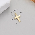 Colgante de cruz dorada de 16,1 mm x 9,14 mm para la creación de joyas artesanales - Pequeña Cruz de Oro Lisa y Redonda (H-11720)