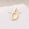 Polierter 14K vergoldeter Buchstaben-O-Anhänger mit Maßen 12,54 mm x 7,28 mm - 14K Gold Buchstabe O (H-11372)