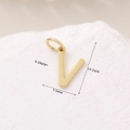 Polierter 14K Gold gefüllter Buchstabe V Anhänger für DIY Halsketten und Schmuckherstellung - 14K Gold Buchstabe V (H-11379)