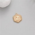14K gold plated hexagonal pendant with letter Z and sparkling bead edge for DIY jewelry - Letter Z (P24279-Z)