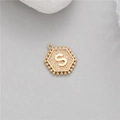 14K gold plated hexagonal pendant with letter S for DIY jewelry making - Letter S (P24279-S)