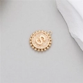 14K gold plated letter S coin pendant with beaded edge for DIY jewelry making - Letter S (P24278-S)