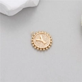 14K gold plated letter Y coin pendant with textured finish and beaded edge detail - Letter Y (P24278-Y)