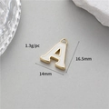 Letter A enamel pendant with gold edges, 16.5x14mm DIY jewelry accessory for necklaces - A (14K Gold H-12330)