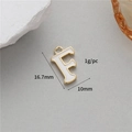 Letter F DIY pendant with golden edge and white enamel for necklaces and bracelets - F(14K Gold H-12335)