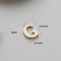 Golden letter G enamel pendant for DIY jewelry, measuring 16.5mm by 11.4mm - G (14K Gold H-12336)